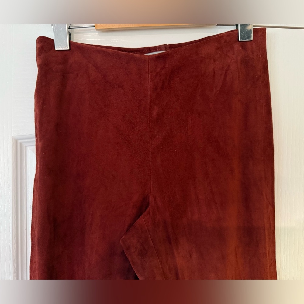 Vince Stretch Suede Split Hem Crop Jasper - Picture 10 of 15